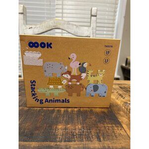 Oook stacking animal blocks 18 months  plus new  wood